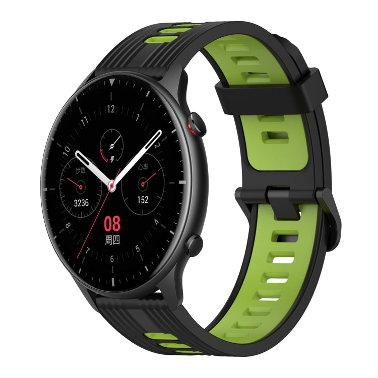 22mm Vertical Pattern Two-Color Silicone Watch Band, For Amazfit GTR 2e, For Amazfit GTR 2