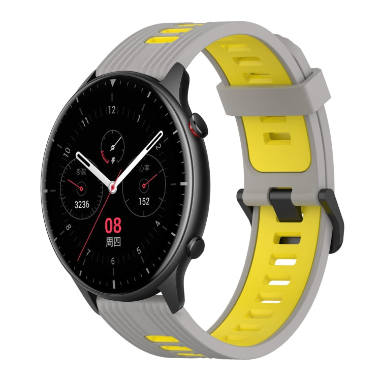 22mm Vertical Pattern Two-Color Silicone Watch Band, For Amazfit GTR 2e, For Amazfit GTR 2