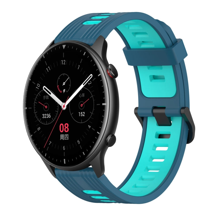 22mm Vertical Pattern Two-Color Silicone Watch Band, For Amazfit GTR 2e, For Amazfit GTR 2