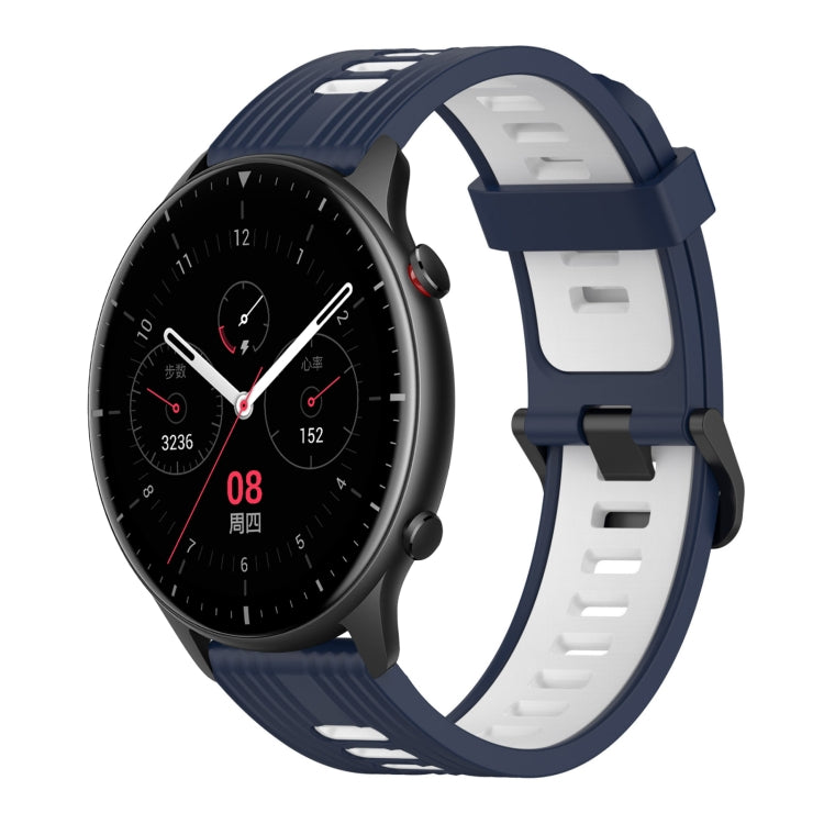 22mm Vertical Pattern Two-Color Silicone Watch Band, For Amazfit GTR 2e, For Amazfit GTR 2