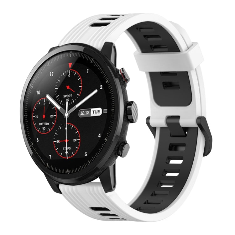22mm Vertical Pattern Two-Color Silicone Watch Band, For Amazfit 3, For Amazfit GTR 47mm