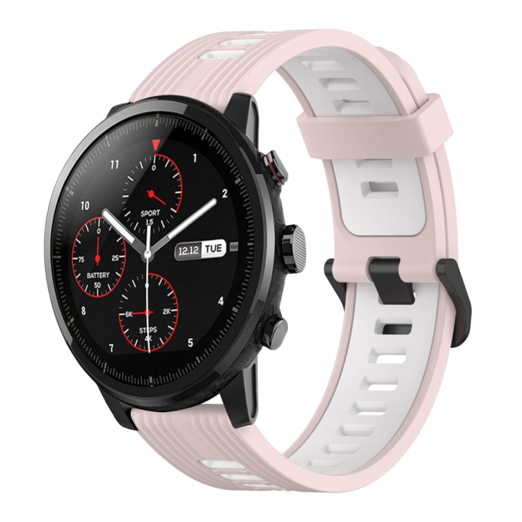 22mm Vertical Pattern Two-Color Silicone Watch Band, For Amazfit 3, For Amazfit GTR 47mm