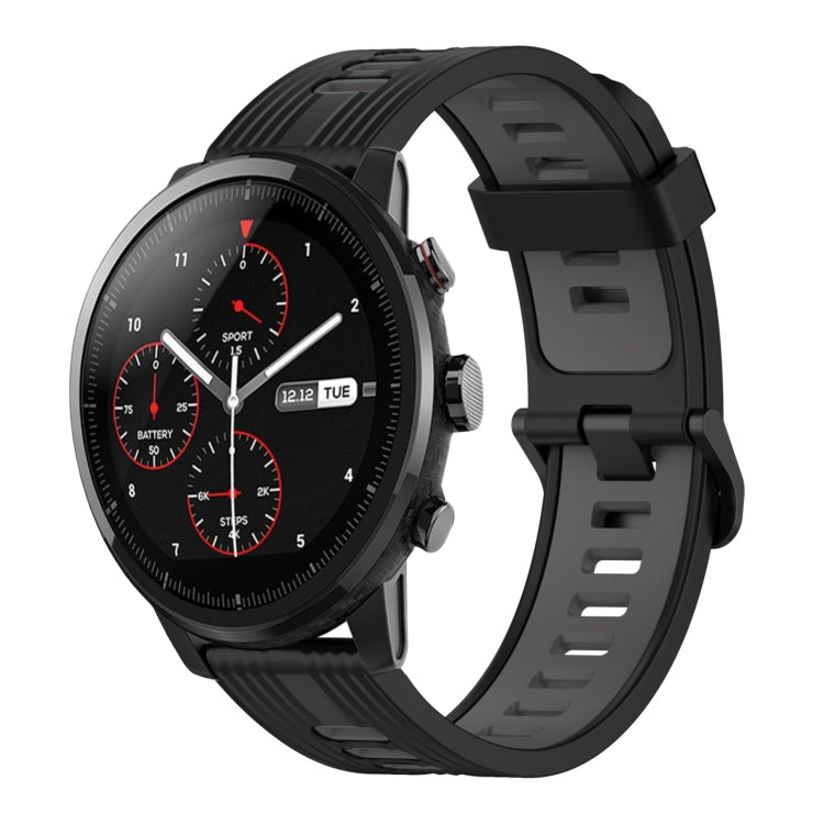 22mm Vertical Pattern Two-Color Silicone Watch Band, For Amazfit 3, For Amazfit GTR 47mm
