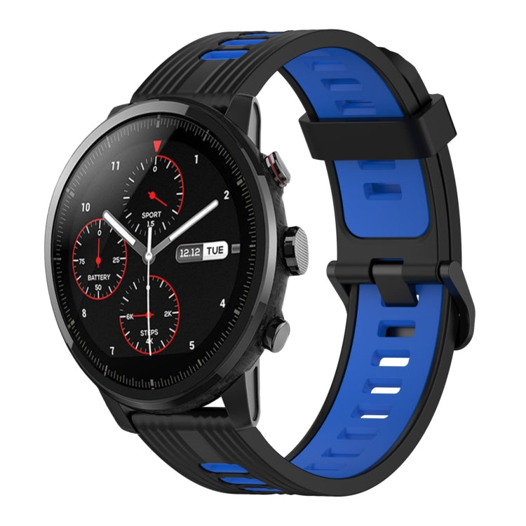 22mm Vertical Pattern Two-Color Silicone Watch Band, For Amazfit 3, For Amazfit GTR 47mm