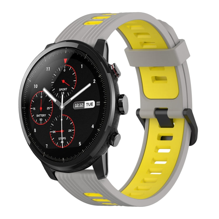 22mm Vertical Pattern Two-Color Silicone Watch Band, For Amazfit 3, For Amazfit GTR 47mm