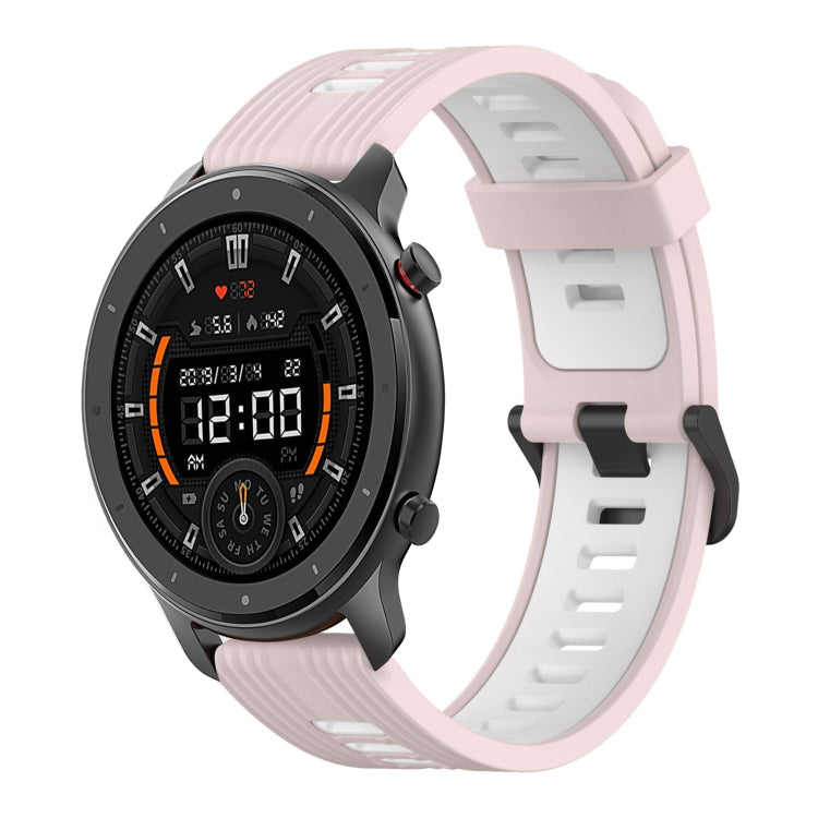 22mm Vertical Pattern Two-Color Silicone Watch Band, For Amazfit 3, For Amazfit GTR 47mm