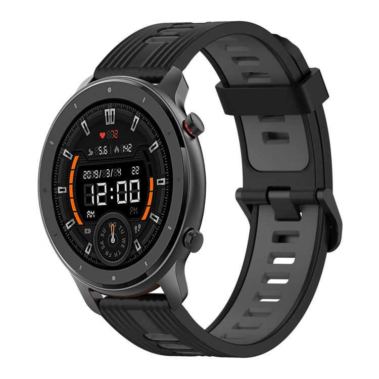 22mm Vertical Pattern Two-Color Silicone Watch Band, For Amazfit 3, For Amazfit GTR 47mm