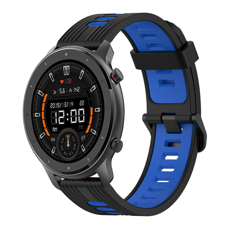 22mm Vertical Pattern Two-Color Silicone Watch Band, For Amazfit 3, For Amazfit GTR 47mm