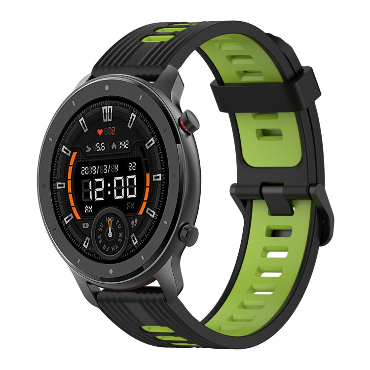 22mm Vertical Pattern Two-Color Silicone Watch Band, For Amazfit 3, For Amazfit GTR 47mm