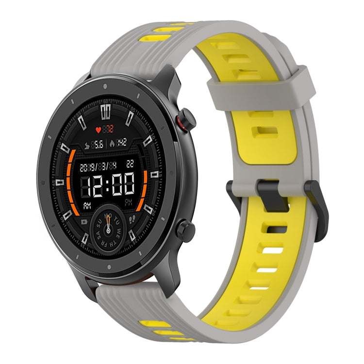 22mm Vertical Pattern Two-Color Silicone Watch Band, For Amazfit 3, For Amazfit GTR 47mm