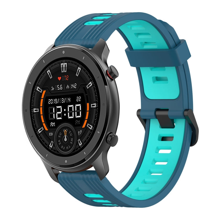 22mm Vertical Pattern Two-Color Silicone Watch Band, For Amazfit 3, For Amazfit GTR 47mm