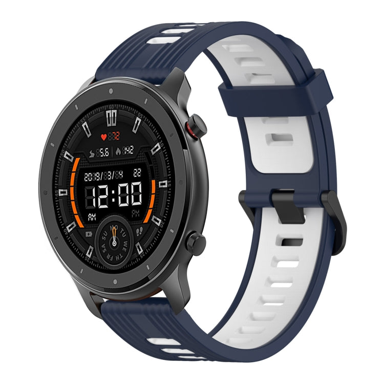 22mm Vertical Pattern Two-Color Silicone Watch Band, For Amazfit 3, For Amazfit GTR 47mm