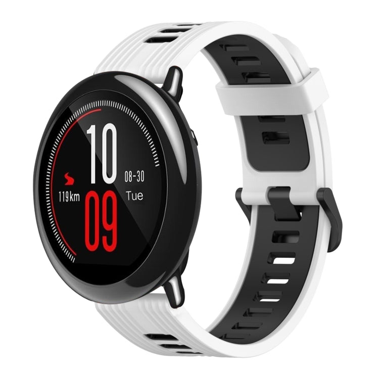 22mm Vertical Pattern Two-Color Silicone Watch Band, For Amazfit Pace, For Amazfit Stratos