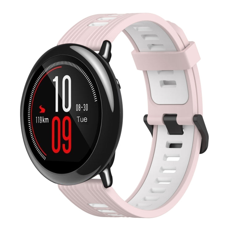 22mm Vertical Pattern Two-Color Silicone Watch Band, For Amazfit Pace, For Amazfit Stratos