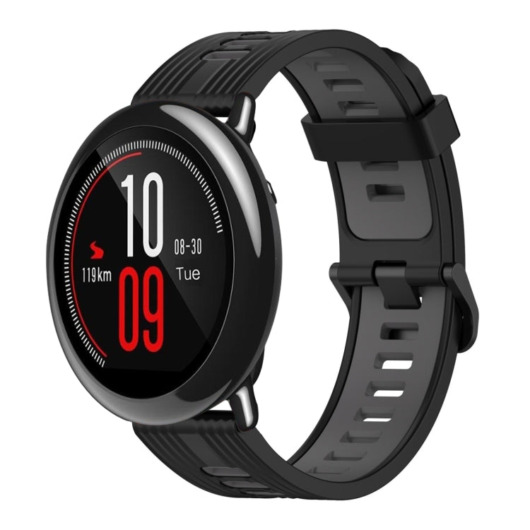 22mm Vertical Pattern Two-Color Silicone Watch Band, For Amazfit Pace, For Amazfit Stratos