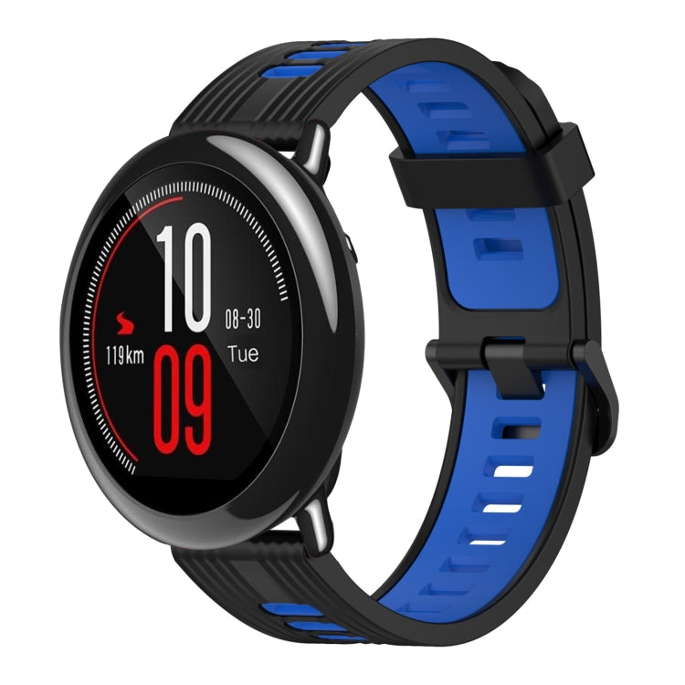 22mm Vertical Pattern Two-Color Silicone Watch Band, For Amazfit Pace, For Amazfit Stratos