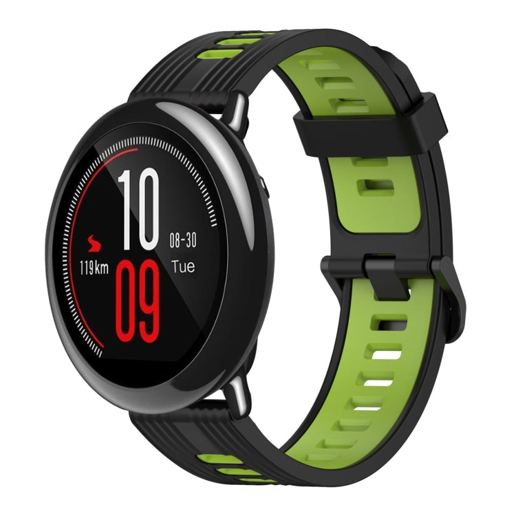 22mm Vertical Pattern Two-Color Silicone Watch Band, For Amazfit Pace, For Amazfit Stratos