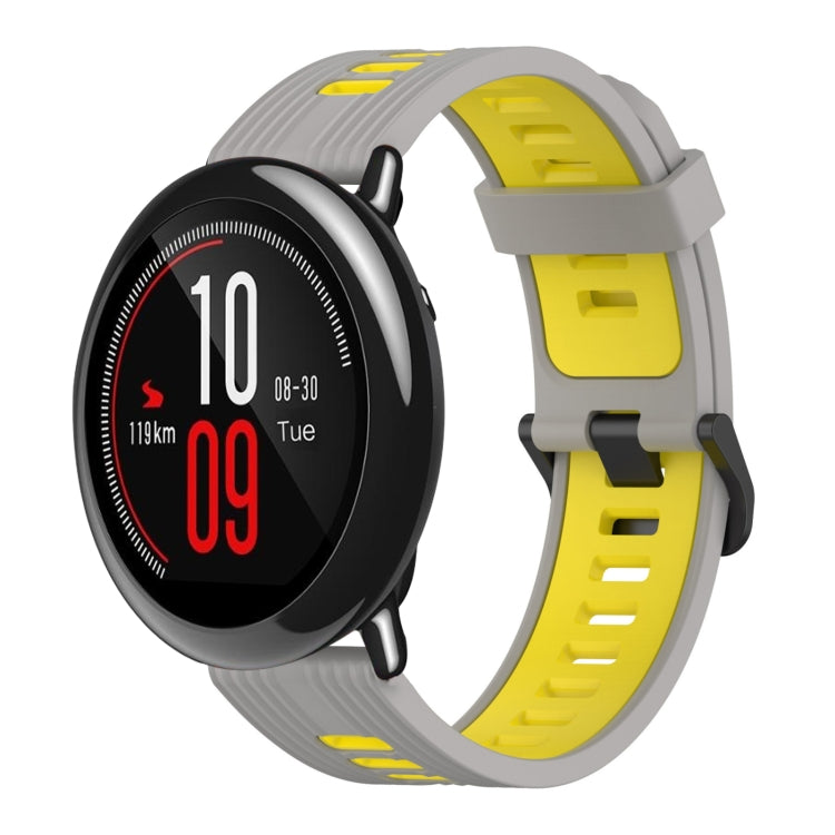 22mm Vertical Pattern Two-Color Silicone Watch Band, For Amazfit Pace, For Amazfit Stratos