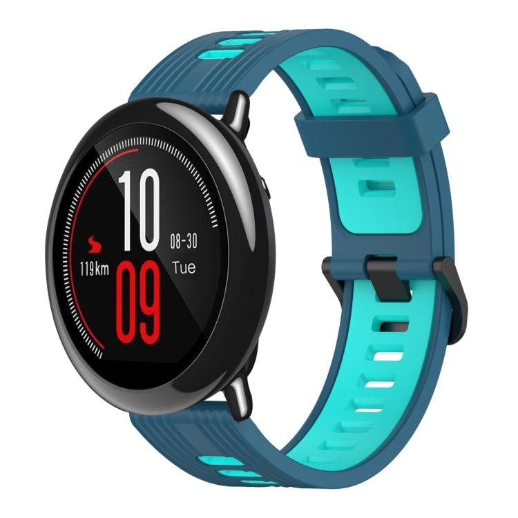 22mm Vertical Pattern Two-Color Silicone Watch Band, For Amazfit Pace, For Amazfit Stratos