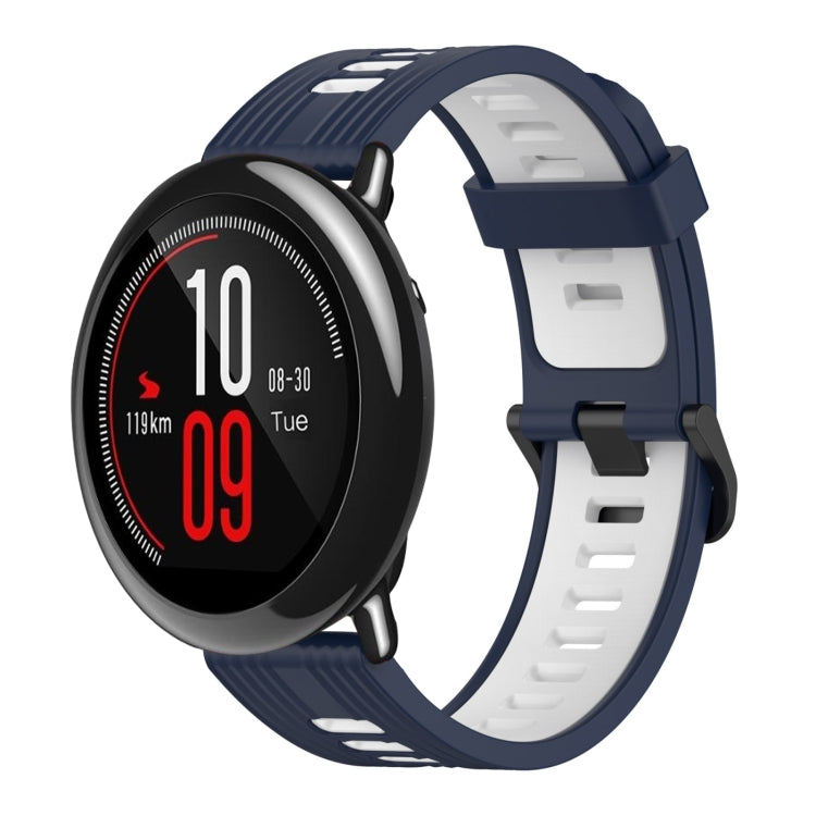 22mm Vertical Pattern Two-Color Silicone Watch Band, For Amazfit Pace, For Amazfit Stratos