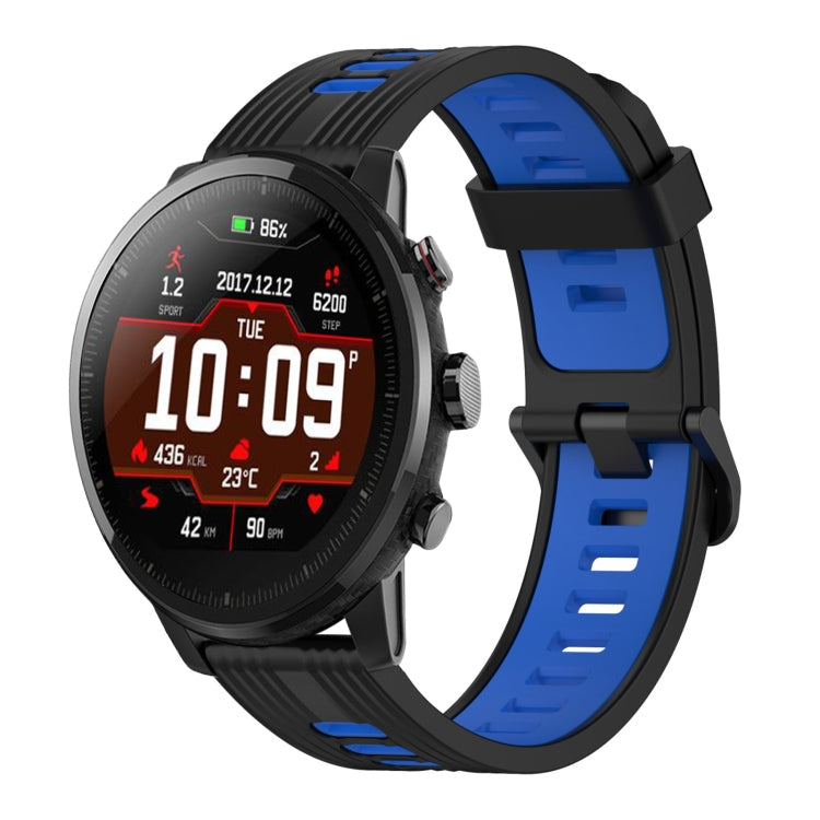 22mm Vertical Pattern Two-Color Silicone Watch Band, For Amazfit Pace, For Amazfit Stratos