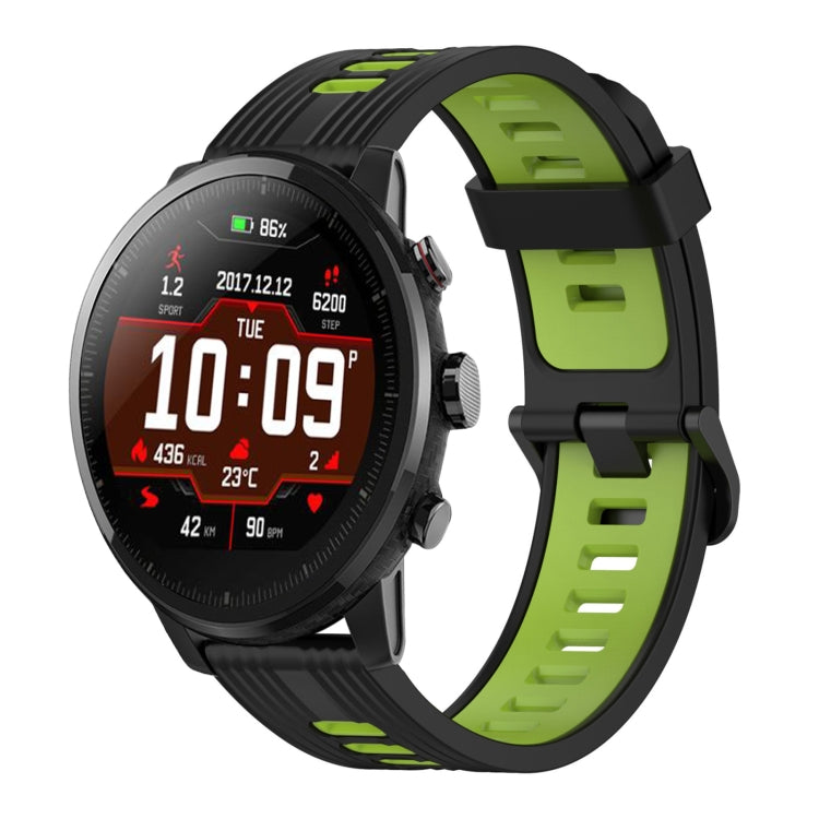 22mm Vertical Pattern Two-Color Silicone Watch Band, For Amazfit Pace, For Amazfit Stratos
