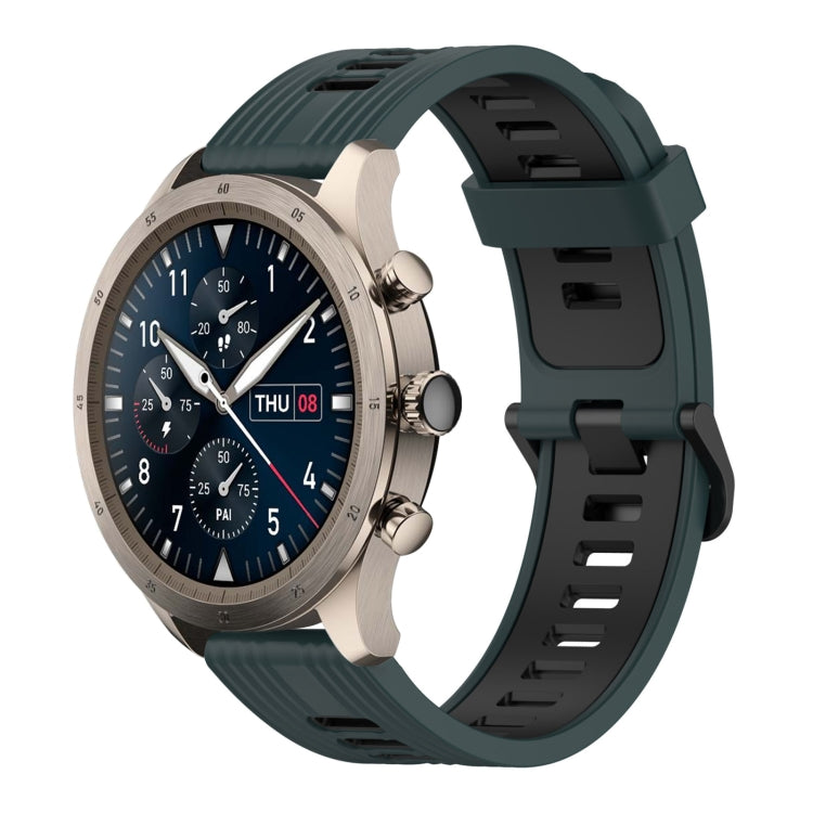 22mm Vertical Pattern Two-Color Silicone Watch Band, For Amazfit 2 Stratos, For  Amazfit Z