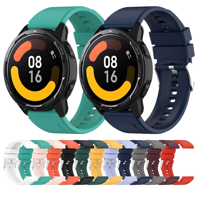 Protruding Head Silicone Strap Silver Buckle, For Huami Amazfit Pop / Amazfit Pop Pro 20mm, For Huami Amazfit GTR 42mm / GTS 20mm