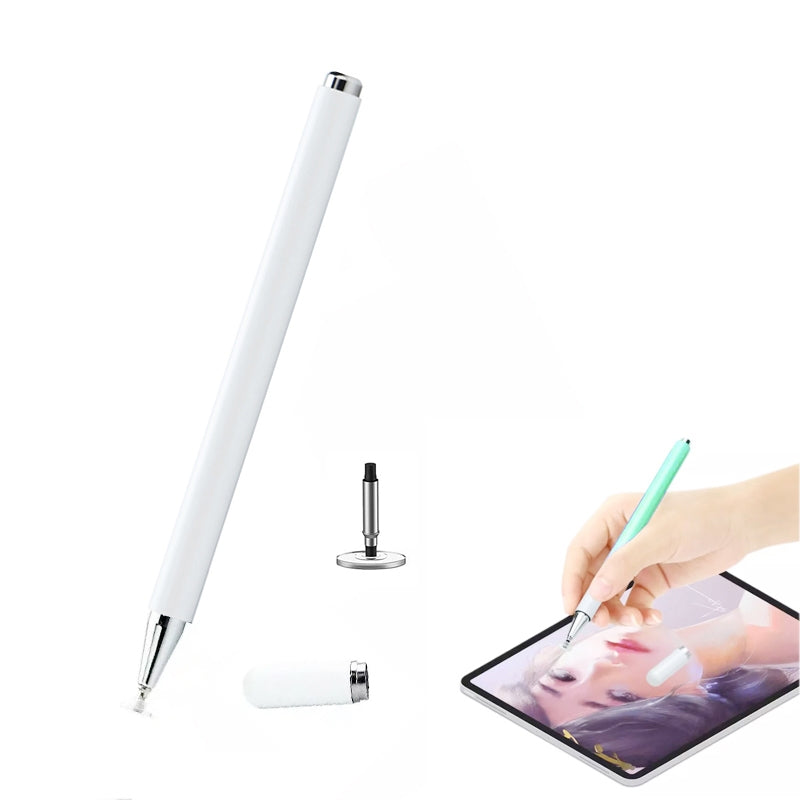 AT-28 Macarone Color Passive Capacitive Pen Mobile Phone Touch Screen Stylus with 1 Pen Head(White)