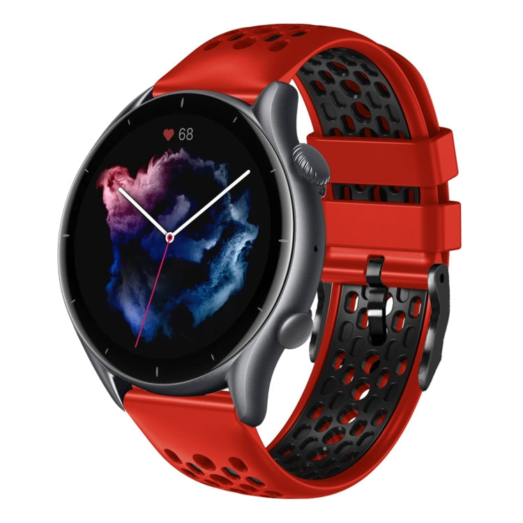 22mm Two-Color Breathable Silicone Watch Band, For Amazfit GTR 3, For Amazfit GTR 3 Pro
