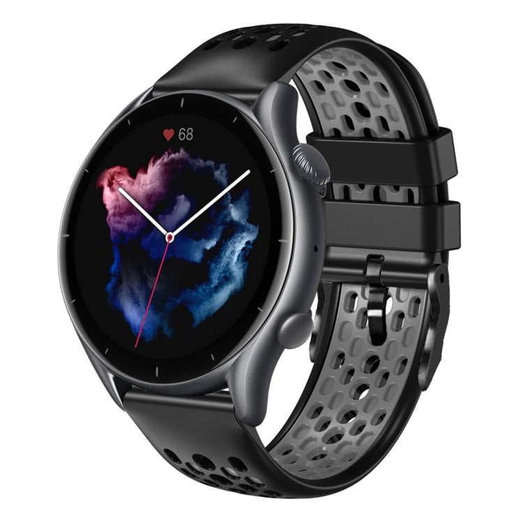 22mm Two-Color Breathable Silicone Watch Band, For Amazfit GTR 3, For Amazfit GTR 3 Pro