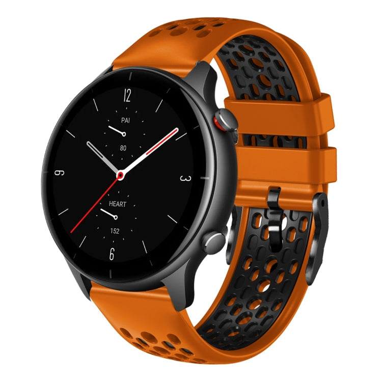 22mm Two-Color Breathable Silicone Watch Band, For Amazfit GTR 2e, For Amazfit GTR 2
