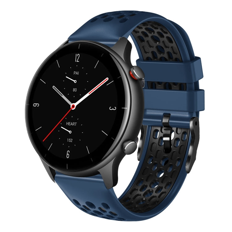 22mm Two-Color Breathable Silicone Watch Band, For Amazfit GTR 2e, For Amazfit GTR 2