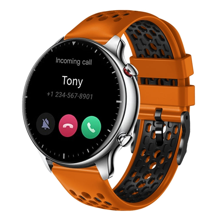 22mm Two-Color Breathable Silicone Watch Band, For Amazfit GTR 2e, For Amazfit GTR 2