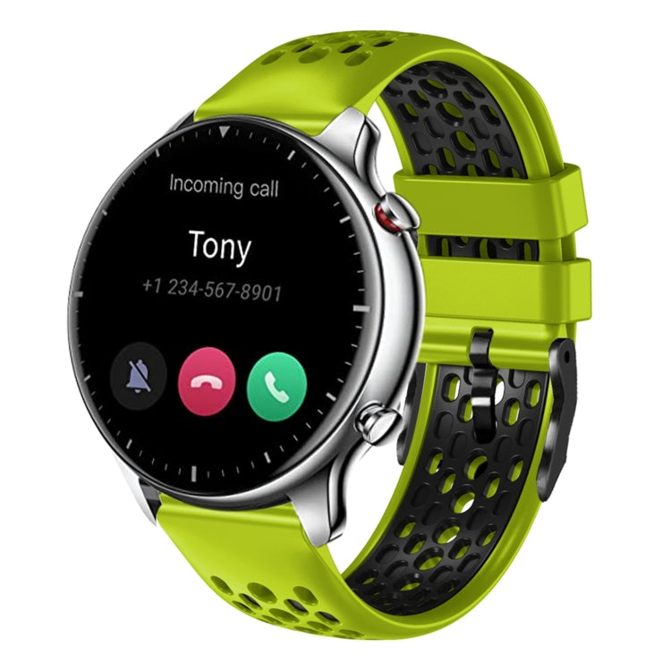 22mm Two-Color Breathable Silicone Watch Band, For Amazfit GTR 2e, For Amazfit GTR 2