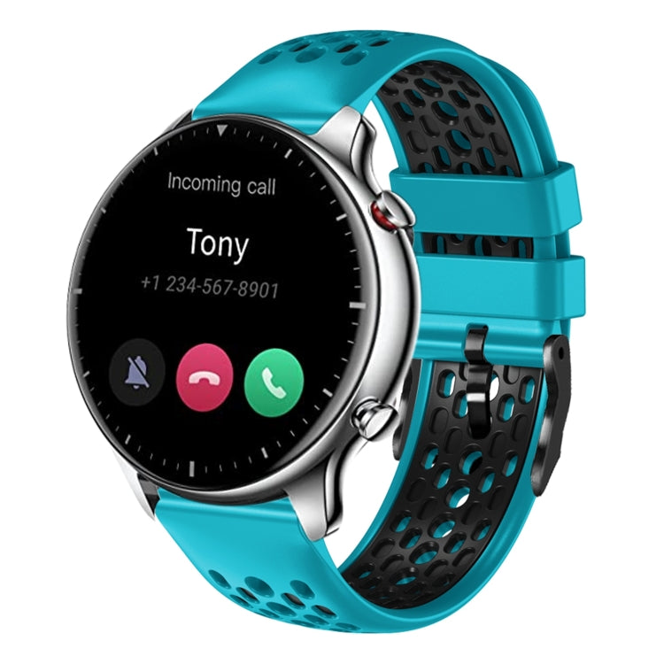 22mm Two-Color Breathable Silicone Watch Band, For Amazfit GTR 2e, For Amazfit GTR 2