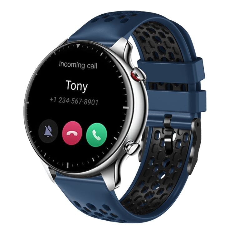 22mm Two-Color Breathable Silicone Watch Band, For Amazfit GTR 2e, For Amazfit GTR 2