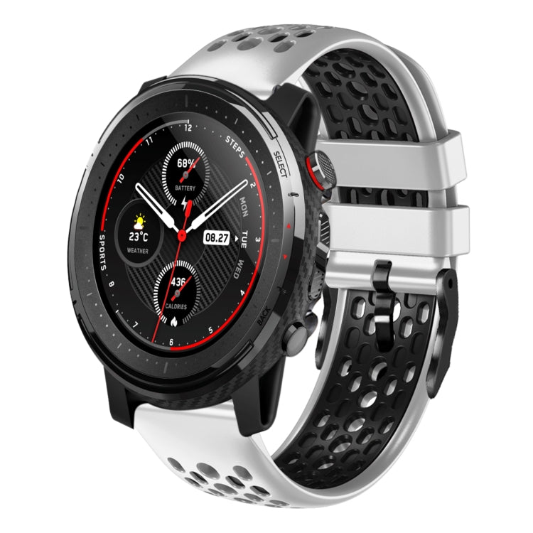 22mm Two-Color Breathable Silicone Watch Band, For Amazfit 3, For Amazfit GTR 47mm