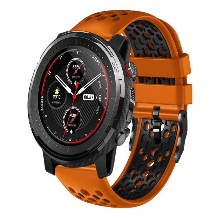 22mm Two-Color Breathable Silicone Watch Band, For Amazfit 3, For Amazfit GTR 47mm