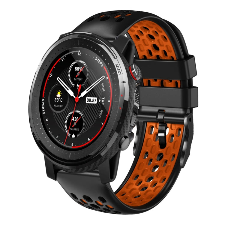 22mm Two-Color Breathable Silicone Watch Band, For Amazfit 3, For Amazfit GTR 47mm