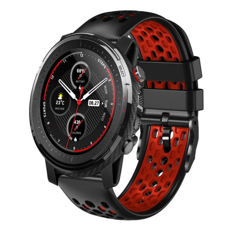 22mm Two-Color Breathable Silicone Watch Band, For Amazfit 3, For Amazfit GTR 47mm