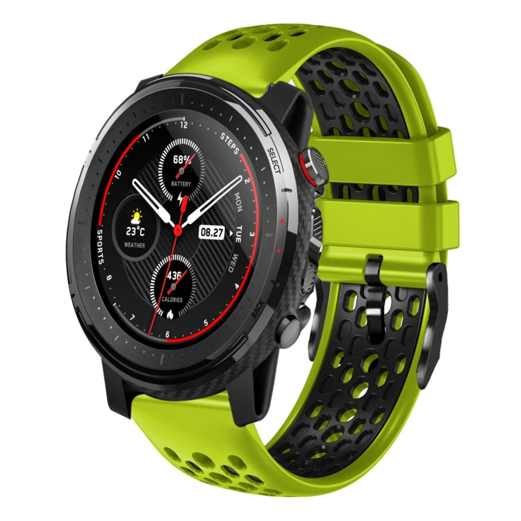 22mm Two-Color Breathable Silicone Watch Band, For Amazfit 3, For Amazfit GTR 47mm
