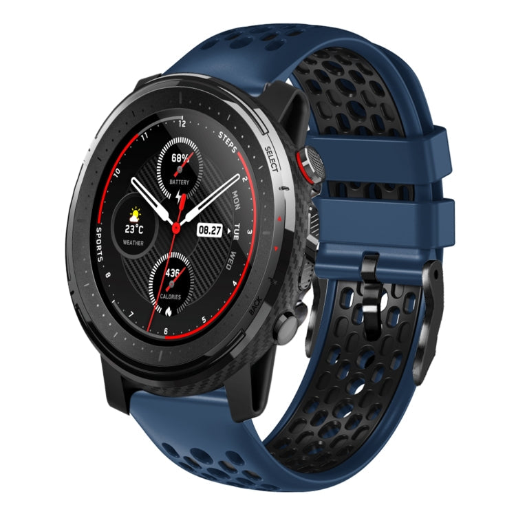 22mm Two-Color Breathable Silicone Watch Band, For Amazfit 3, For Amazfit GTR 47mm
