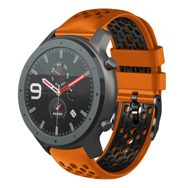 22mm Two-Color Breathable Silicone Watch Band, For Amazfit 3, For Amazfit GTR 47mm