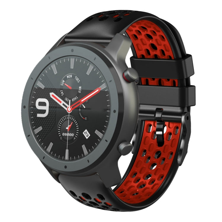 22mm Two-Color Breathable Silicone Watch Band, For Amazfit 3, For Amazfit GTR 47mm