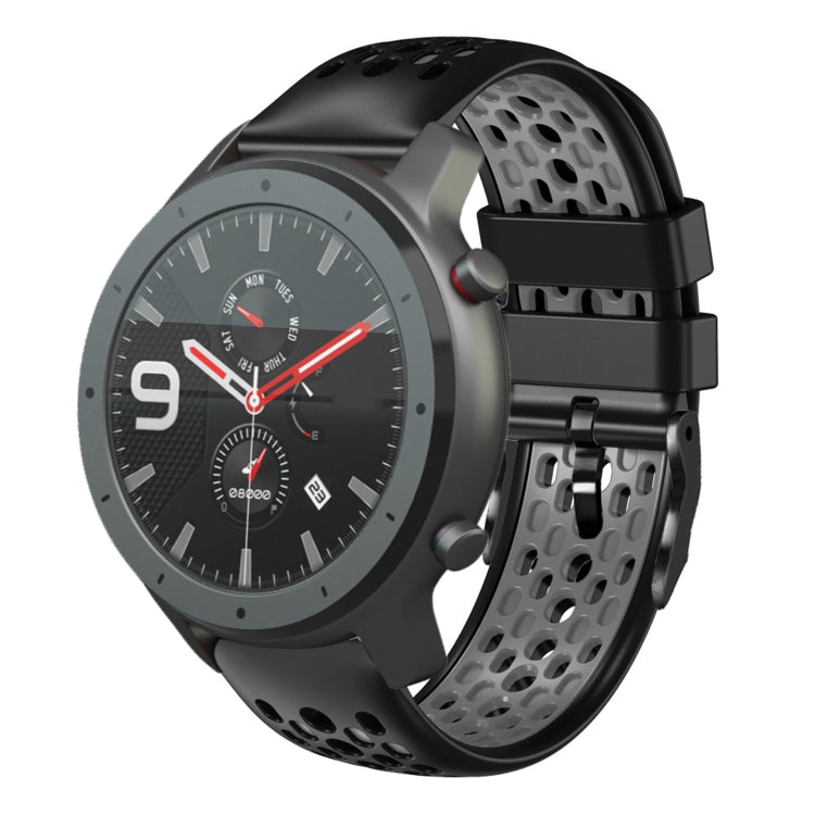 22mm Two-Color Breathable Silicone Watch Band, For Amazfit 3, For Amazfit GTR 47mm