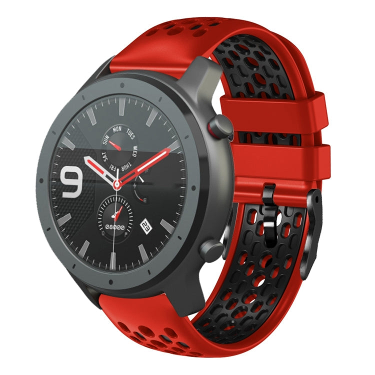 22mm Two-Color Breathable Silicone Watch Band, For Amazfit 3, For Amazfit GTR 47mm