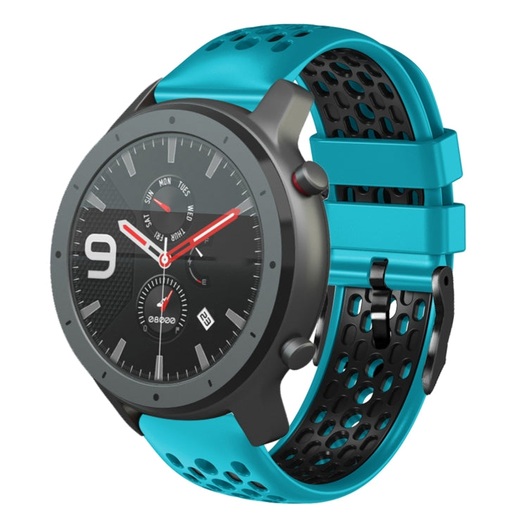 22mm Two-Color Breathable Silicone Watch Band, For Amazfit 3, For Amazfit GTR 47mm