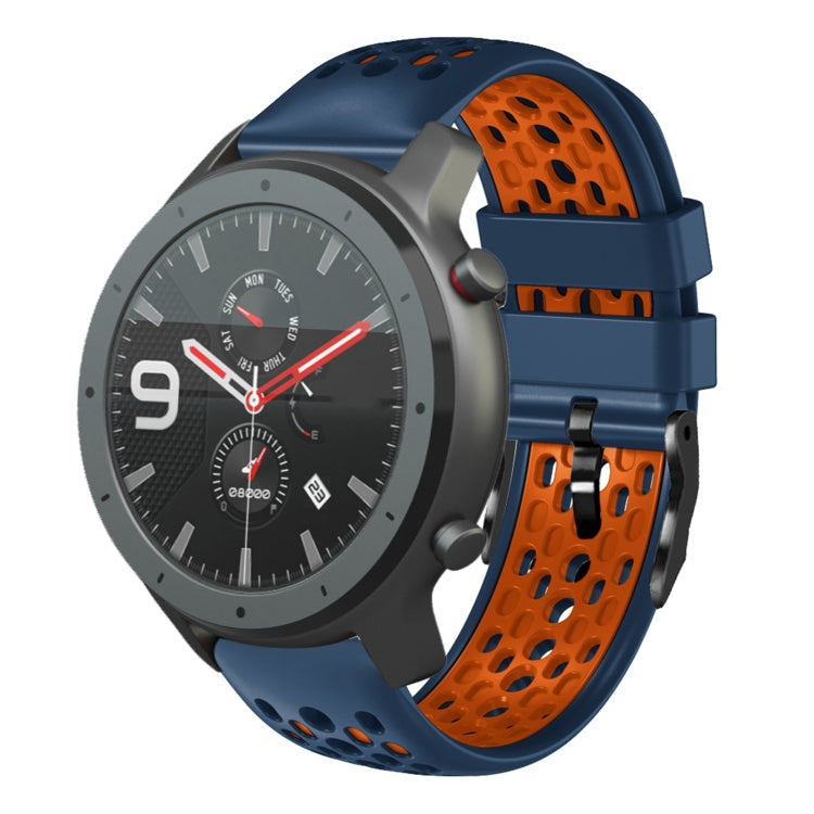 22mm Two-Color Breathable Silicone Watch Band, For Amazfit 3, For Amazfit GTR 47mm