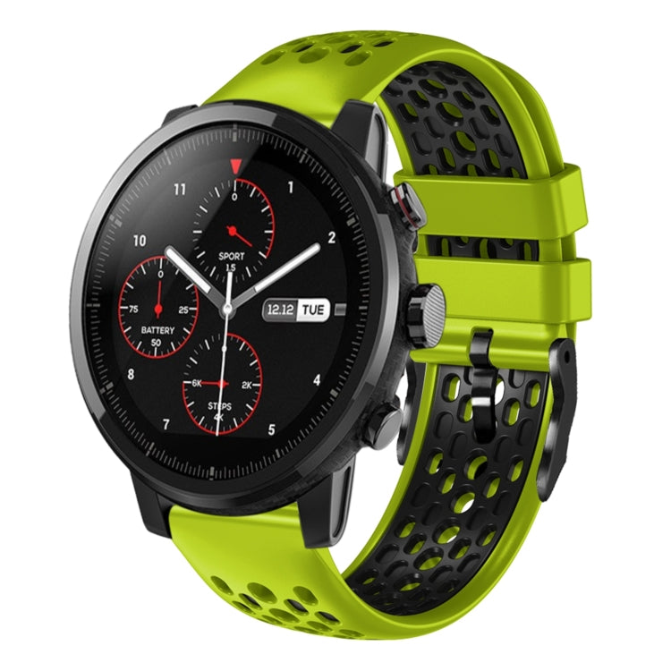 22mm Two-Color Breathable Silicone Watch Band, For Amazfit 2 Stratos